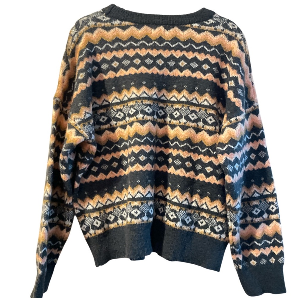 Volcom M/L Not Fairisle Sweater Patterned Black A… - image 3